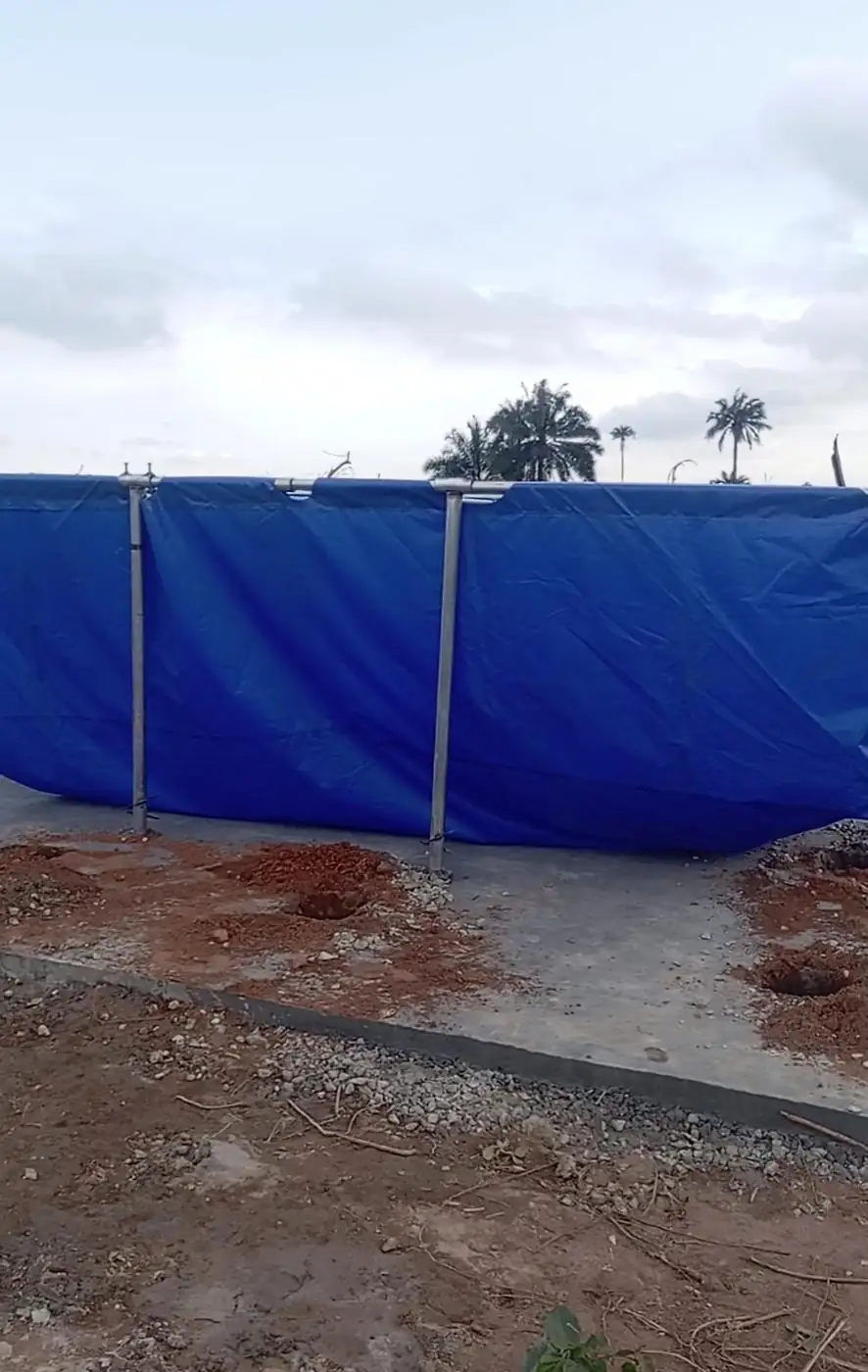 Concrete base with site enclosure
