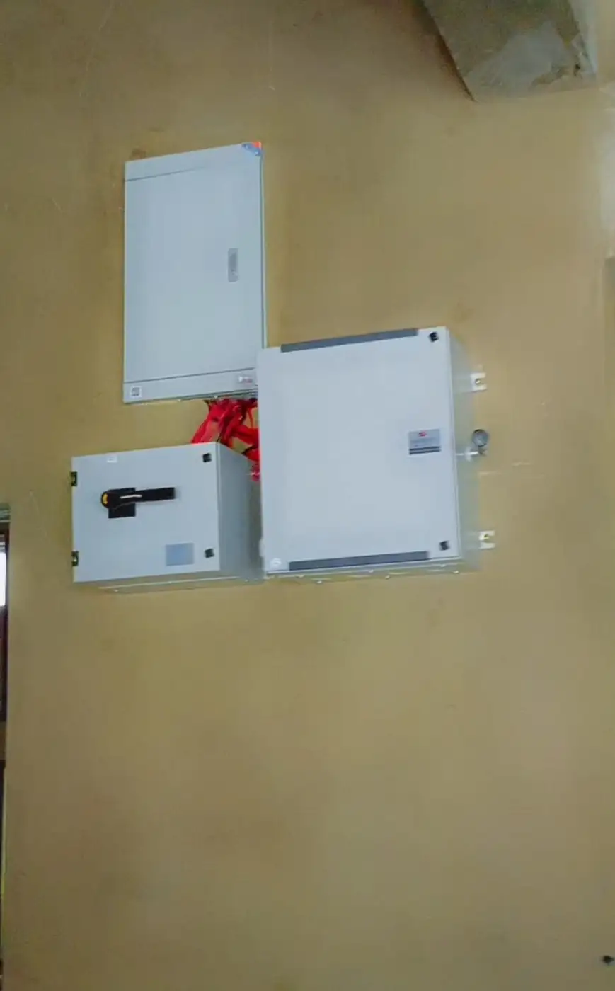 Panel boxes mounted on a finished wall